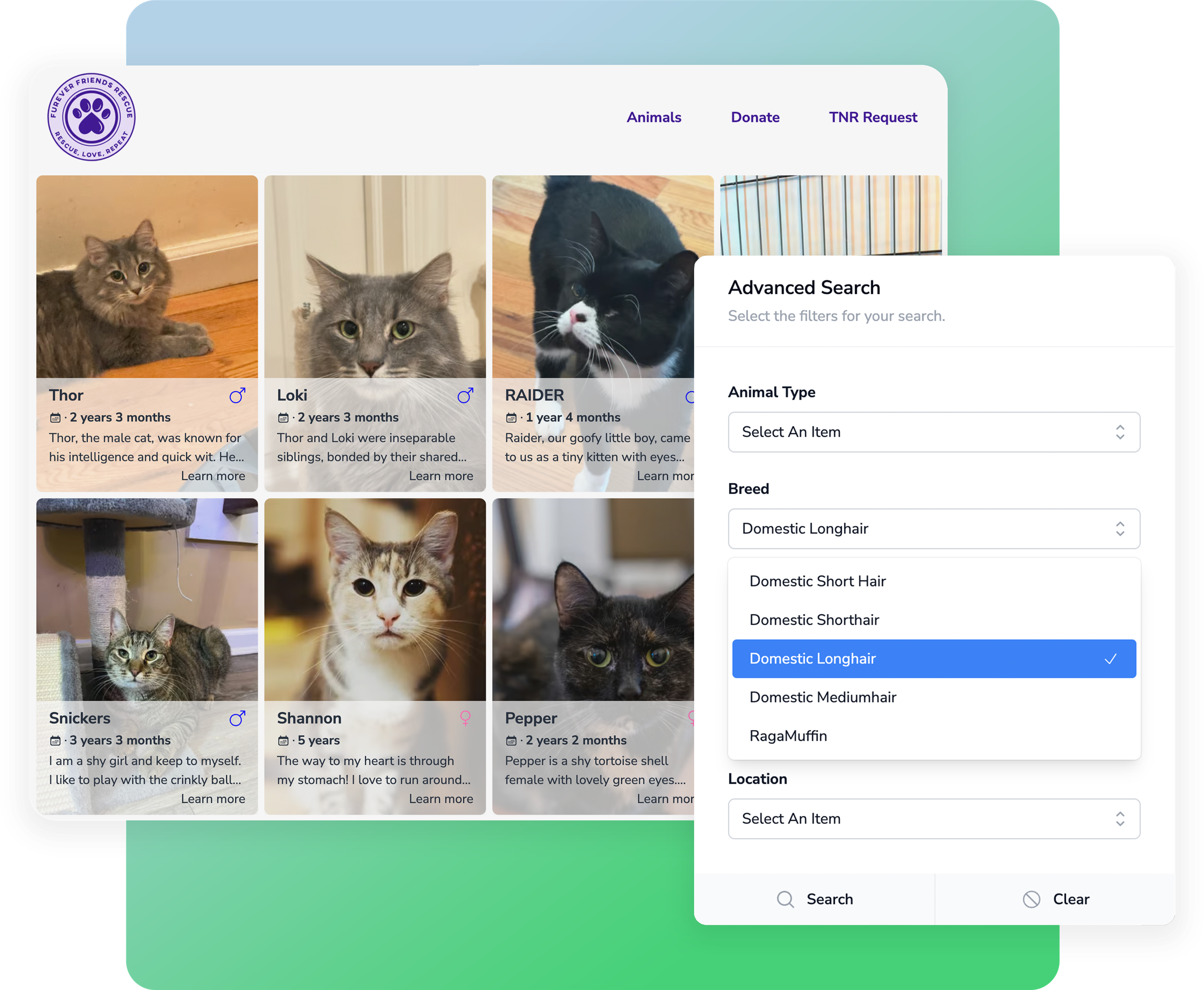 integrated pet listings